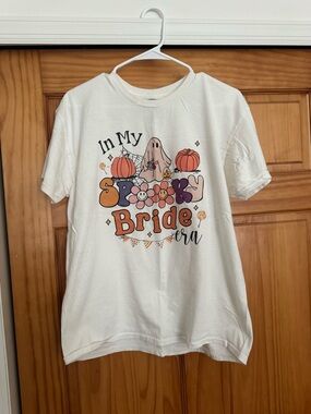✨BOGO FREE ENTIRE CLOSET✨ White 'In My Spooky Bride' Graphic Bridal Tee
